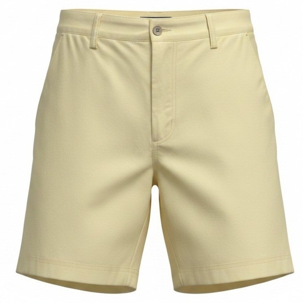 Vineyard Vines Club Short Mens 34 Yellow Cotton Twill 7" Inseam Casual Preppy